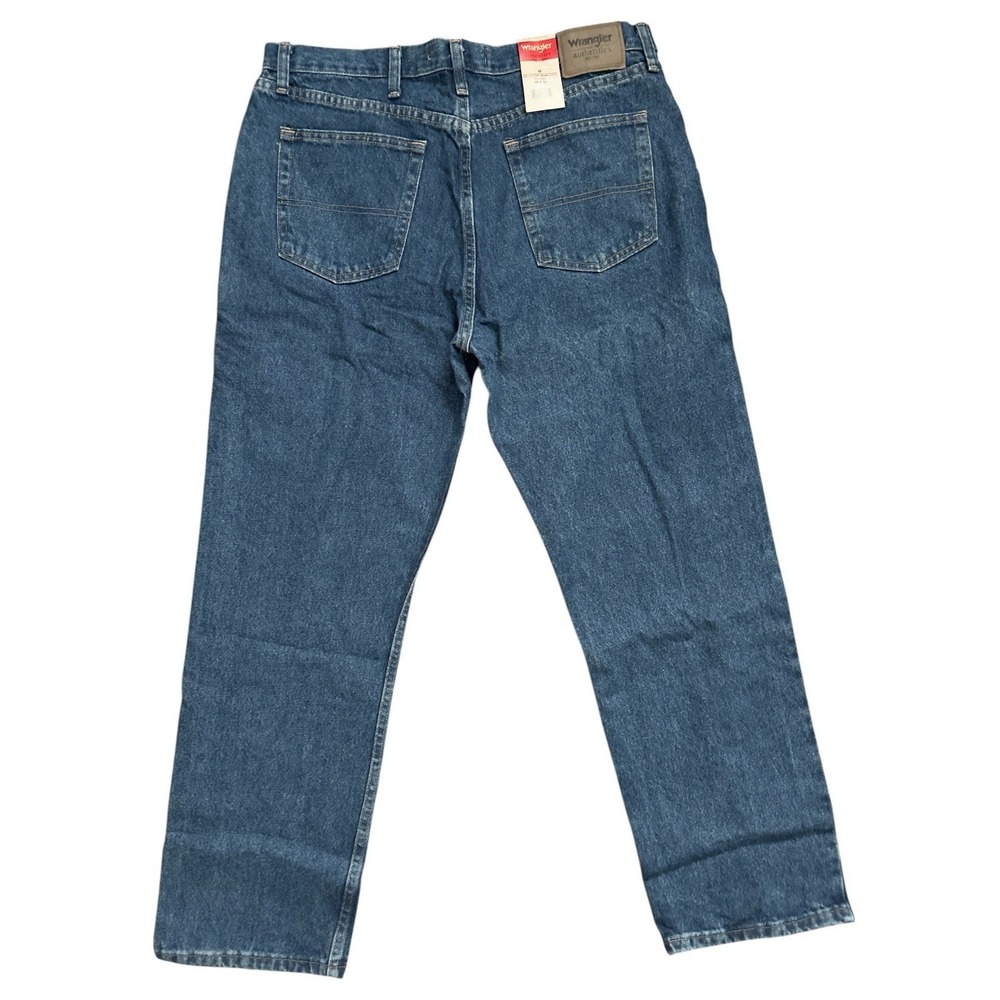 Wrangler Jeans Mens 38x30 Blue Relaxed Fit Straight Denim ZM100SW - Picture 5 of 6